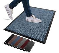 FB FunkyBuys Paillasson lavable pour intérieur et extérieur, antidérapant, très résistant, en caoutchouc très absorbant, parfait pour la cuisine, la maison et l'hôtel (bleu, 60 x 120 cm)