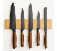 FB FunkyBuys Porte-couteaux magnétique pour mur, bande magnétique pour couteaux, support à couteaux avec aimant ultra puissant, porte-ustensiles de cuisine, porte-outils, bande magnétique