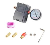 FB10-4H Kit de soupape de commande de pressostat de compresseur d'air, 4 voies pièces de rechange avec manomètre pour outils pneumatiques