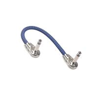 FBANULPEX Câble jack pour guitare électrique et basse, Câble de guitare coudé mâle-mâle 6,35 mm, plaqué nickel, double blindage, bleu/jaune, 20 cm(Blue)