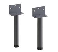 FBANULPEX Pieds de mobilier Industriel à Usage intensif, Ensemble de 2 Pieds de Meubles réglables en métal Multicolores 18-30cm avec vis(Grau,20cm)