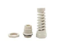 FBANULPEX Presse-étoupe de Conduit de câble en Nylon | Noir Blanc M20 PG13.5 5 pièces Connexion de câble : Presse-étoupe en nylon à spirale longue et flexible(White,PG13.5)