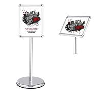 FBANULPEX Support de Menu en Aluminium,Poster Display Stand Support d'affiche sur Pied A4 réglable, Panneau de Support publicitaire extérieur for Avis d'affichage, 8.5 "x 11"(White)