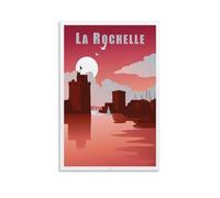 Fbaoda AFFICHE LA ROCHELLE Poster Vitger sur toile pour décoration murale d'intérieur, chambre à coucher, bureau - Décoration d'intérieur rustique pour salon, chambre à coucher, bureau - 20 x 30 cm