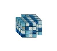 FBBULES 20PCS Autocollant Carreau Autocollant Fond D'écran Bleu | Auto-Adhésif Résistant à la Chaleur Étanche Dosseret pour Cuisine Salle de Bâton Mosaïque (10x10 cm / 4x4 pouces)