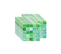 FBBULES 20PCS Autocollant Carreau Autocollant Fond D'écran Vert | Auto-Adhésif Résistant à la Chaleur Étanche Dosseret pour Cuisine Salle de Bâton Mosaïque (10x10 cm / 4x4 pouces)