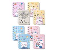 FBBULES 8 Pièces Mini Cahiers à Spirale, A7 Petit Carnet de Notes de Poche, Bloc-notes Journaux Mignons Animal pour Faire Une Liste Planifier Un Voyage 160 Pages/80 Feuilles Papier Doublé