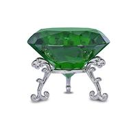 FBBULES 80mm Diamant Cristal Transparent avec Support en Verre, Diamants Décoratifs Presse-Papier, Diamant Décoration en Cristal pour Maison Mariage Fête Noël Anniversaire