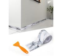 FBBULES Frise Murale Autocollante en PVC Décoratif Moulure Murale Adhésif Bordure Papier Peint Adhesive pour Salon Chambre Salle de Bain Cuisine Carreaux