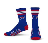 FBF Chaussettes unisexes Deuce Crew à 4 rayures, Buffalo Bills, taille L, Buffalo Bills, L