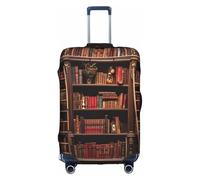 Fbghhty Bibliothèque Imprimée Universelle Housse de Valise de Voyage Élastique Protection Imperméable à la Poussière, blanc, L, Organiseur de sac