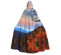 Fbghhty Blue Ridge - Cape à capuche avec imprimé montagnes médiévales pour adultes, hommes, femmes, carnaval, fêtes, cosplay