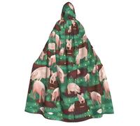 Fbghhty Cape à capuche avec imprimé cochons dans la ferme - Costume médiéval d'Halloween pour adultes - Pour homme et femme - Pour carnaval, fêtes et cosplay