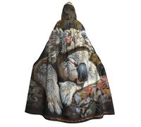 Fbghhty Cape à capuche imprimée koala endormi pour cosplay, fête, carnaval, bal masqué, événements médiévaux