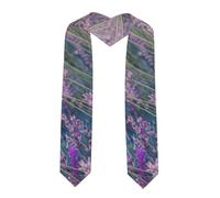 FBGHHTY Châle d'honneur léger avec imprimé champ de lavande violet - Accessoire unisexe doux et doux pour la peau, coin pointu, Taille unique