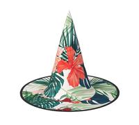FBGHHTY Chapeau de fête avec feuilles végétales et fleurs d'hibiscus pour adultes