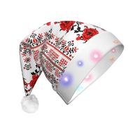 FBGHHTY Chapeau de Noël avec broderie ukrainienne - Motif rose - Pour rassemblements de vacances - Nouvel An - Accessoire de fête