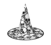 FBGHHTY Chapeau noir et blanc avec motif crânes pour adultes, couvre-chef, fête, carnaval, cosplay, costume