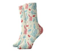 FBGHHTY Chaussettes d'hiver épaisses avec imprimé lapin magicien pour homme et femme, douces et chaudes, pour la randonnée, les vacances