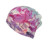 FBGHHTY Flock of Pink Flamingos On The Beach Print Multifonction Beanie Hat for Men and Women Winter Warm Hats for Outdoor Sport, Noir , Taille unique