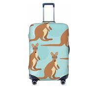 Fbghhty Funny for Kangaroo Zoo Print Housse de protection universelle pour valise de voyage élastique lavable, Noir , L