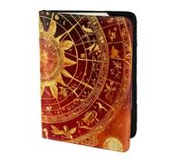 FBGHHTY Gears Clock Bronze Century Print Men and Women Élégant passeport documents de voyage Étui portefeuille Accessoire sécurisé 14 cm