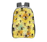 FBGHHTY Grand sac à dos en PVC transparent imprimé abeille volante pour l'école, les étudiants, les hommes, les femmes, le travail, les voyages