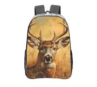 FBGHHTY Grand sac à dos en PVC transparent imprimé cerf sauvage pour l'école, les étudiants, les hommes, les femmes, le travail, les voyages