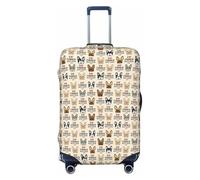 FBGHHTY Housse de protection élastique pour valise, motif bouledogue français, lavable, extensible, Noir , L, Bagage à main
