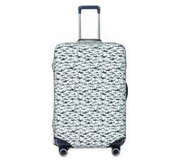 FBGHHTY Housse de protection élastique pour valise, motif requin avec différents gestes imprimés, lavable et extensible, Noir , XL, Bagage à main