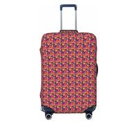FBGHHTY Housse de protection élastique universelle pour valise, motif triangle coloré, lavable, extensible, Noir , L, Bagage à main