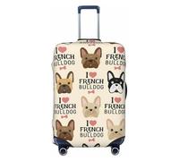 Fbghhty Housse de protection universelle avec imprimé « I Love French Bulldog » - Pour voyage - Élastique et lavable, Noir , S