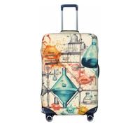 Fbghhty Housse de protection universelle pour valise de voyage élastique lavable Motif chimie, Noir , M