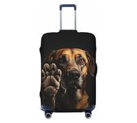 Fbghhty Housse de protection universelle pour valise de voyage élastique lavable Motif empreintes de pattes de chien, Noir , M