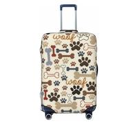 Fbghhty Housse de protection universelle pour valise de voyage élastique lavable Motif empreintes de pattes de chien, Noir , S