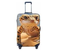 Fbghhty Housse de protection universelle pour valise de voyage élastique lavable Motif léopard sable Gecko, Noir , XL