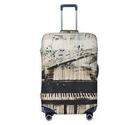Fbghhty Housse de protection universelle pour valise de voyage élastique lavable Motif partitions de musique, Noir , L