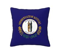 FBGHHTY Housses de coussin carrées douces pour la peau avec imprimé drapeau de l'État du Kentucky - Pour chambre à coucher, canapé, toutes saisons
