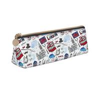 FBGHHTY London Print Trousse à crayons grande capacité Triangle Pouch Daily Essentials School College