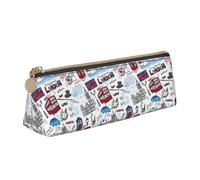 FBGHHTY London Print Trousse à crayons grande capacité Triangle Pouch Daily Essentials School College