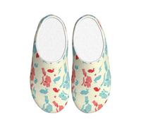 FBGHHTY Pantoufles d'intérieur et d'extérieur polyvalentes et élégantes avec semelle TPR pour homme et femme Motif lapin magicien