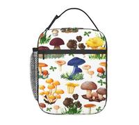 FBGHHTY Sac à déjeuner fourre-tout élégant et portable imprimé champignon peinture japonaise polyvalent toutes saisons pique-nique sac repas travail école