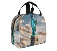 FBGHHTY Sac à déjeuner isotherme imprimé Statue de la Liberté à New York Repas Boissons Enfants Adolescents Étudiants Voyage école