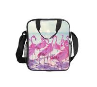 FBGHHTY Sac à déjeuner isotherme transparent avec motif flamants roses sur la plage