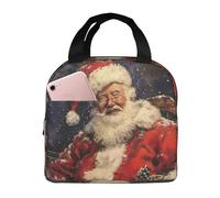 FBGHHTY Sac à déjeuner réutilisable avec imprimé Merry Christmas pour garder les aliments au chaud pour l'école, les pique-niques, adultes et enfants