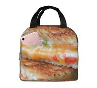 FBGHHTY Sac à déjeuner réutilisable avec imprimé sandwichs au fromage pour garder les aliments au chaud pour l'école, les pique-niques, adultes et enfants
