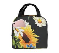 FBGHHTY Sac à déjeuner réutilisable avec imprimé tournesols camomille pour garder les aliments au chaud pour l'école, les pique-niques, adultes et enfants