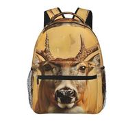 FBGHHTY Sac à dos léger et polyvalent avec imprimé cerf sauvage pour l'extérieur, voyage, usage quotidien, w nd