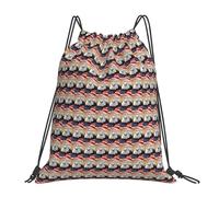 FBGHHTY Sac à dos léger pliable avec cordon de serrage Motif aigle à tête blanche patriotique avec drapeau américain Sac de sport Voyage Yoga Activités de plein air