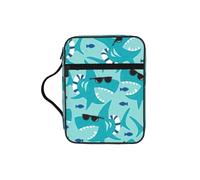 FBGHHTY Sac de rangement souple en forme de requin avec impression de verre de soleil pour écritures - Étanche - Pour le culte, les voyages, la dévotion